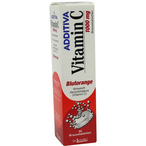 ADDITIVA Vitamin C Blutorange Brausetabletten